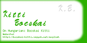 kitti bocskai business card